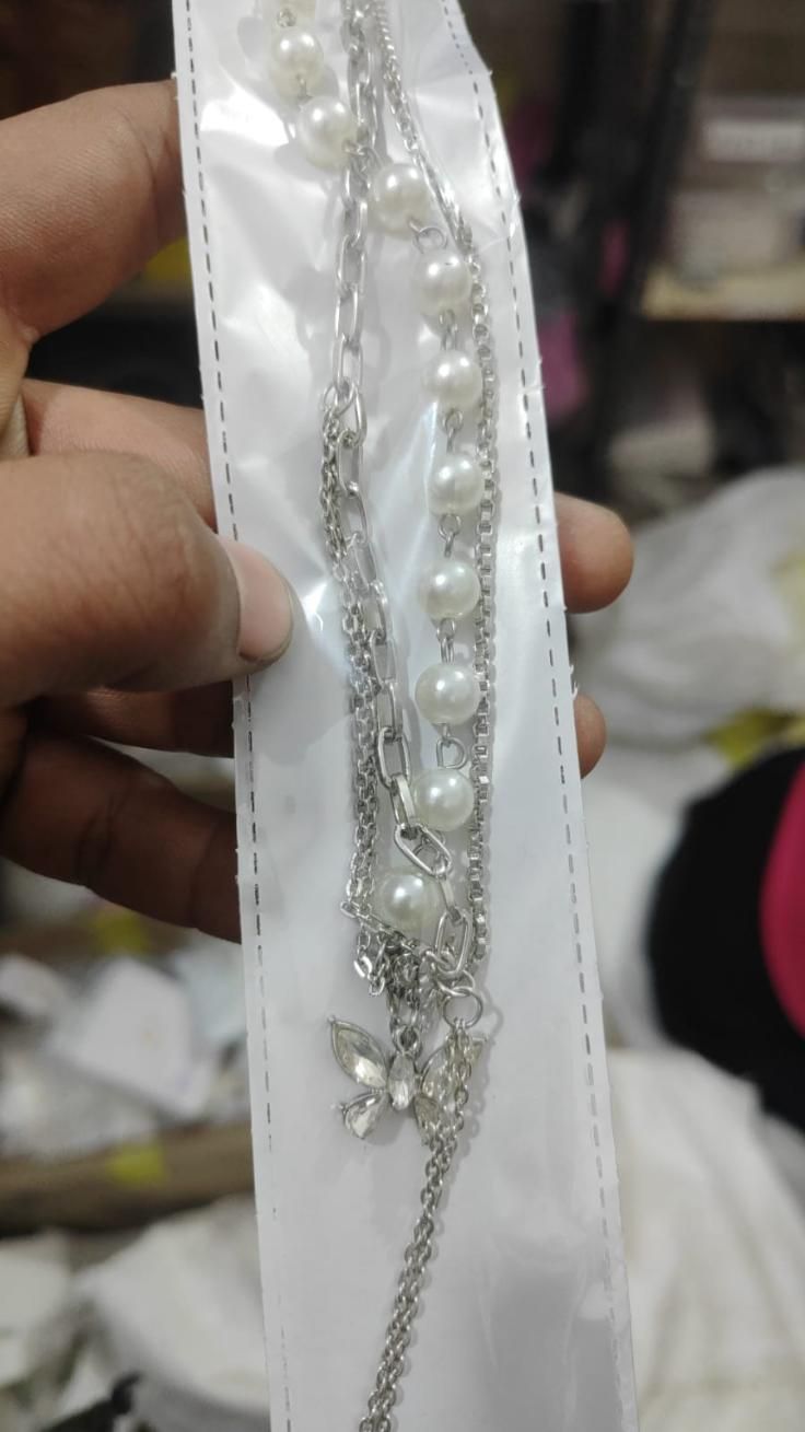 ARYAMI™ Elegant Pearl & Butterfly Layered Necklace for Women – Premium Silver Finish