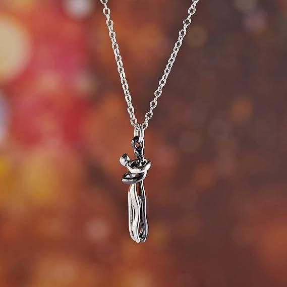 ARYAMI™ Elegant Hug Couple Pendant Necklace for Women – Silver Finish Love Symbol Design
